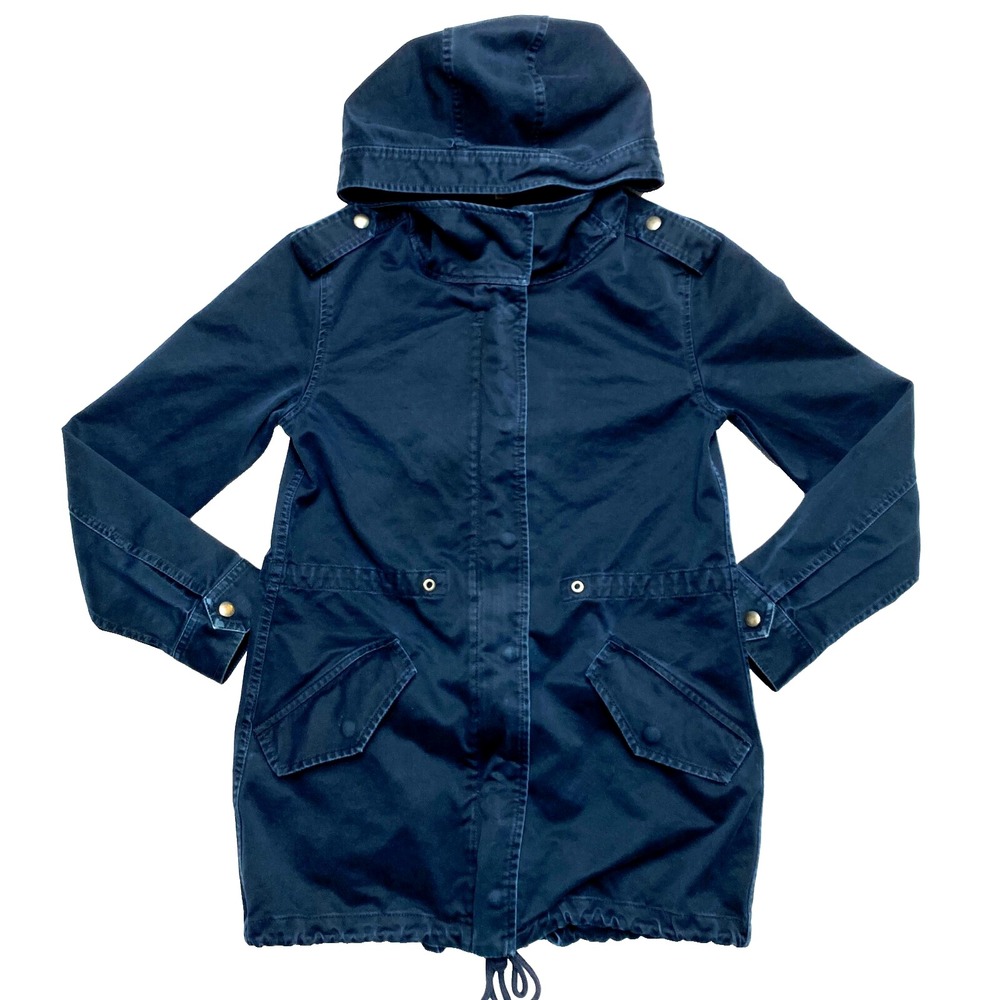 ARITZIA Jacket Womens XS Navy Military Hooded Parka Coat Talula